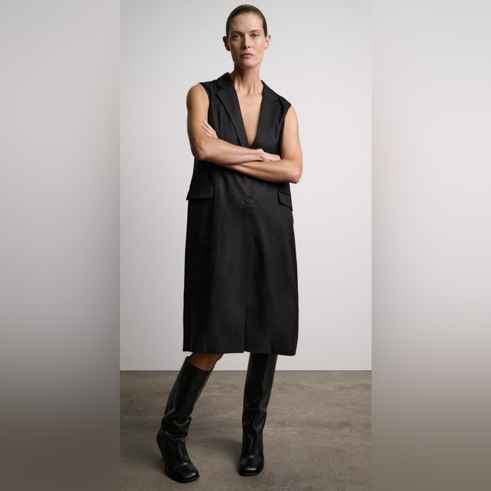 Zara NWT ZW Collection Size Medium Linen Blend Vest❣️ - Picture 6 of 7